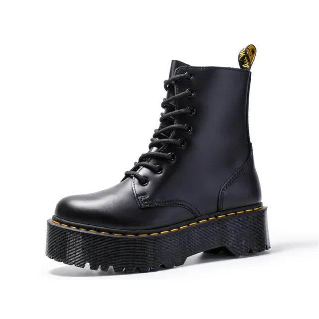 Round Toe Chunky Heel Ankle Boots Women