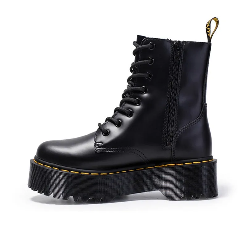 Round Toe Chunky Heel Ankle Boots Women