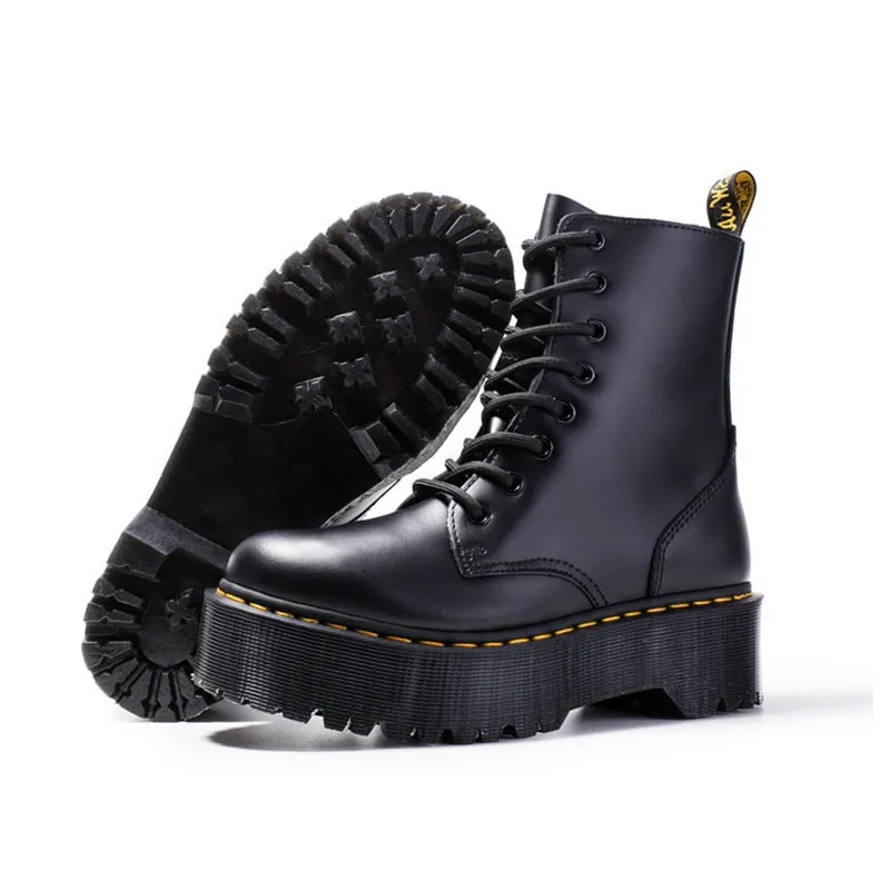 Round Toe Chunky Heel Ankle Boots Women