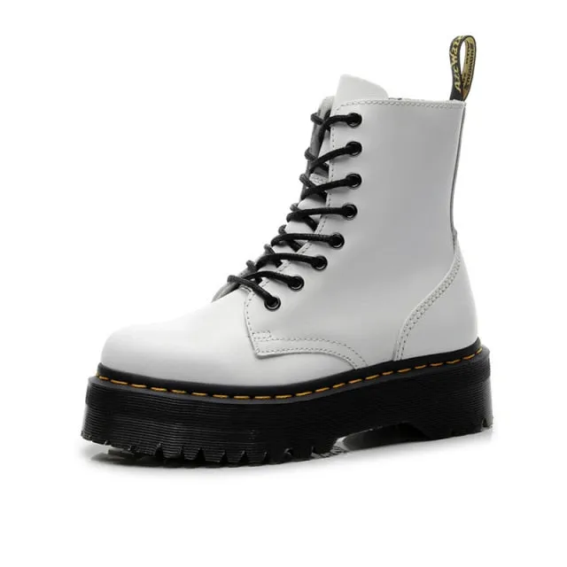 Round Toe Chunky Heel Ankle Boots Women
