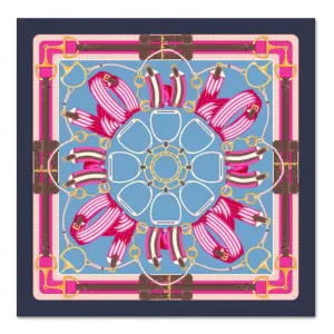 Saddle Up Equestrian Italian Silk Scarf