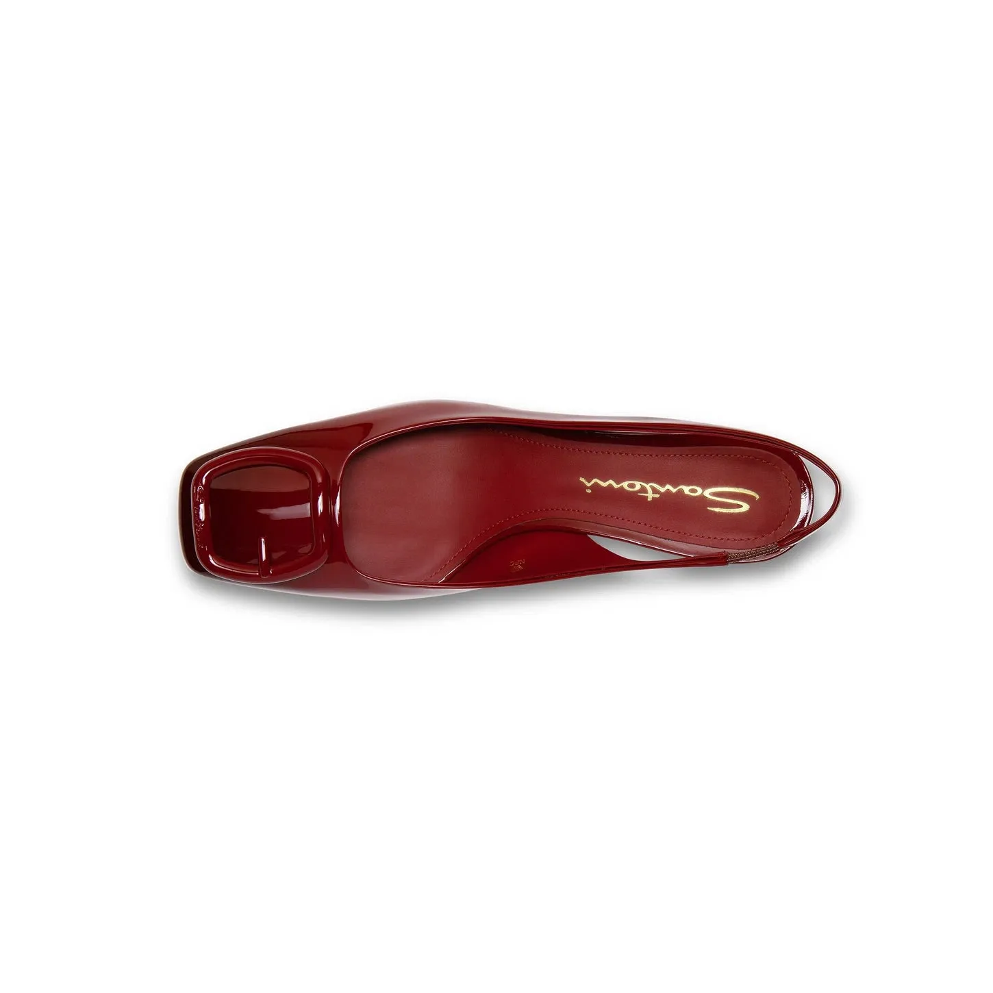 Santoni - Patent Leather Mid-Heel Pump - Red