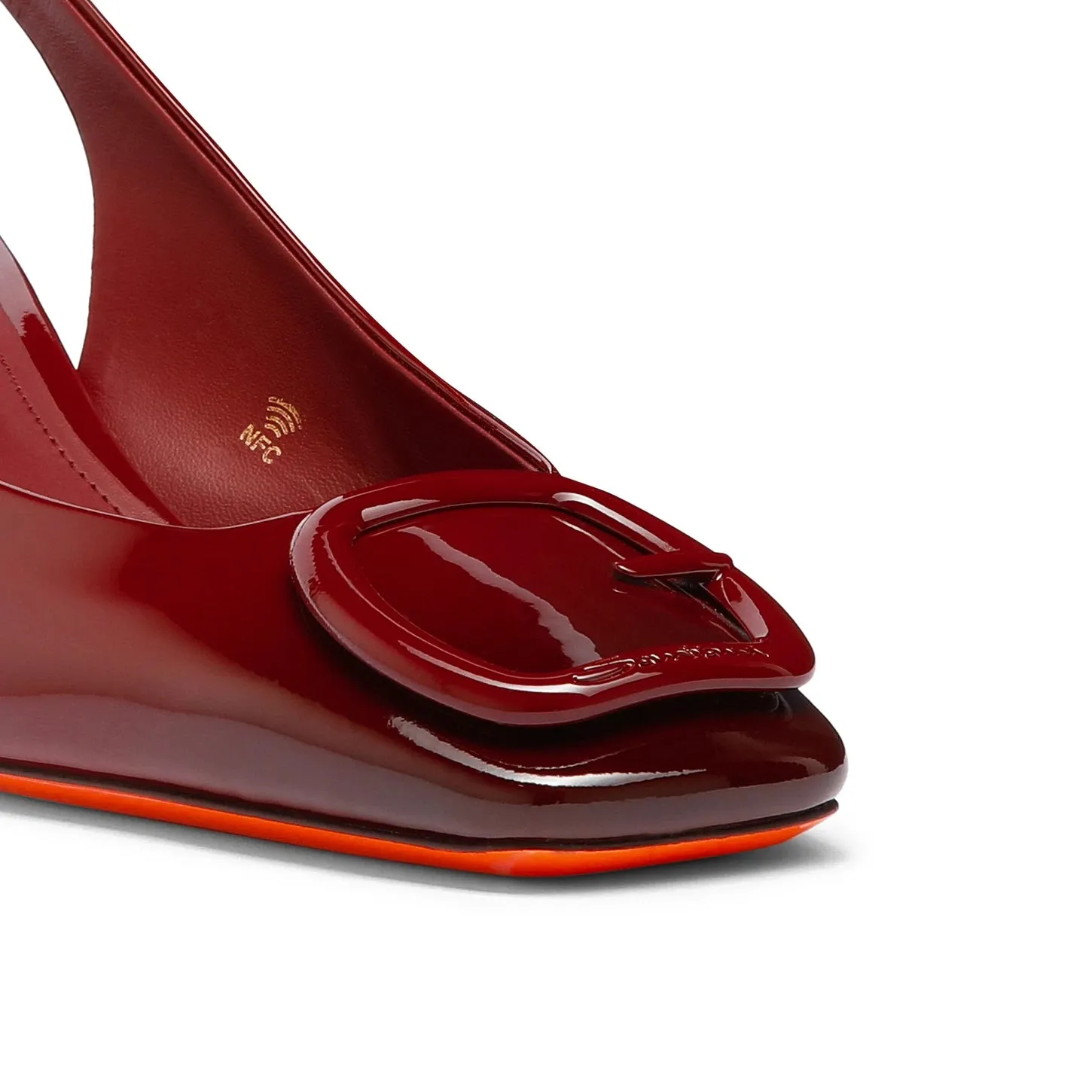 Santoni - Patent Leather Mid-Heel Pump - Red
