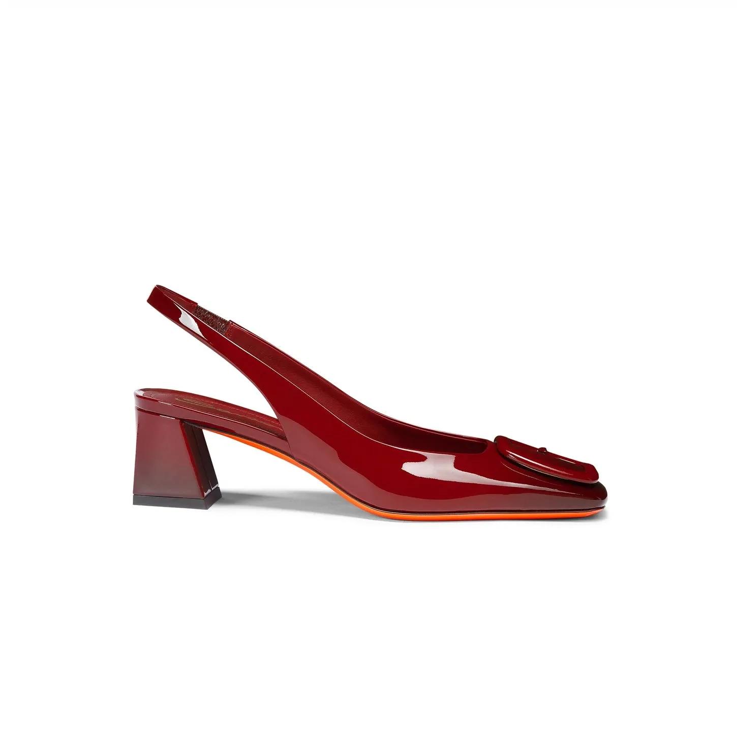 Santoni - Patent Leather Mid-Heel Pump - Red