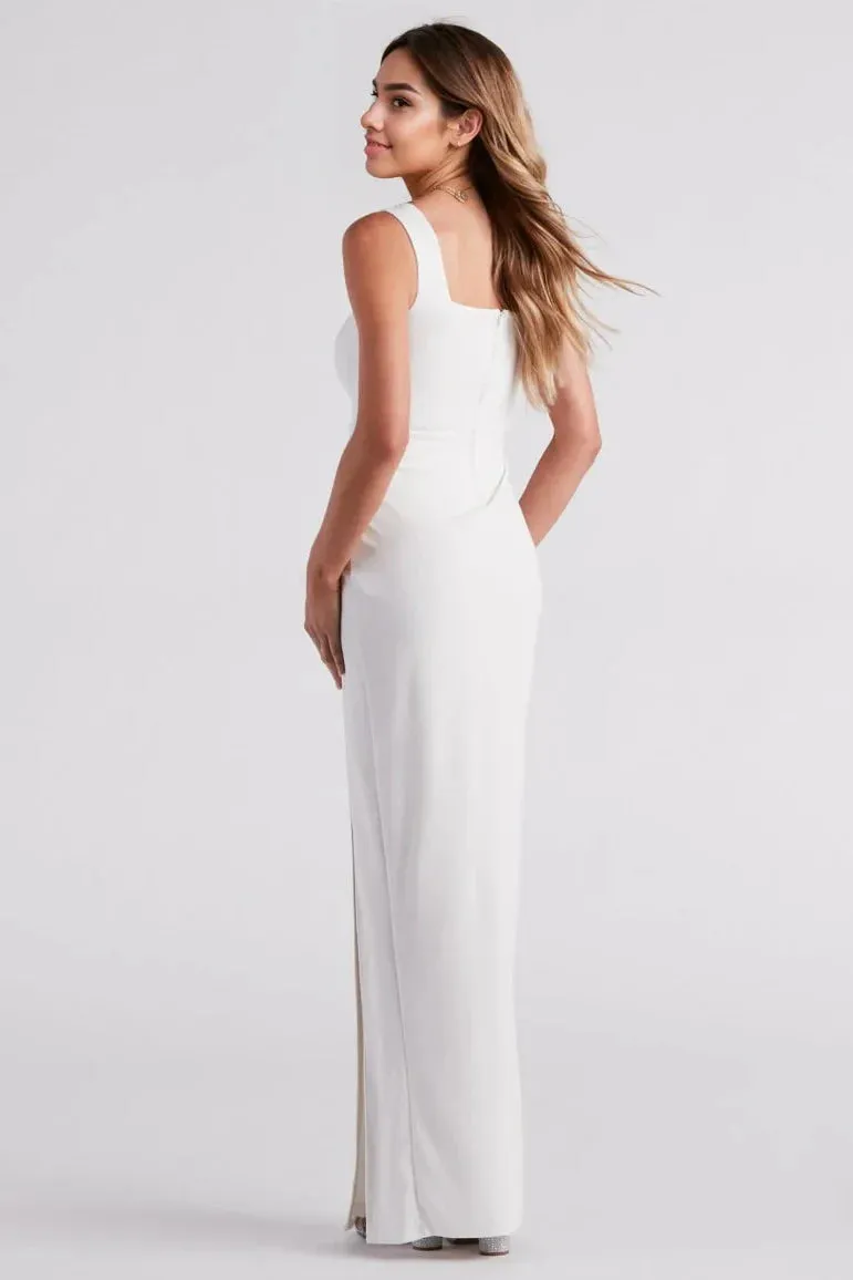 Savannah Formal Crepe Long Dress