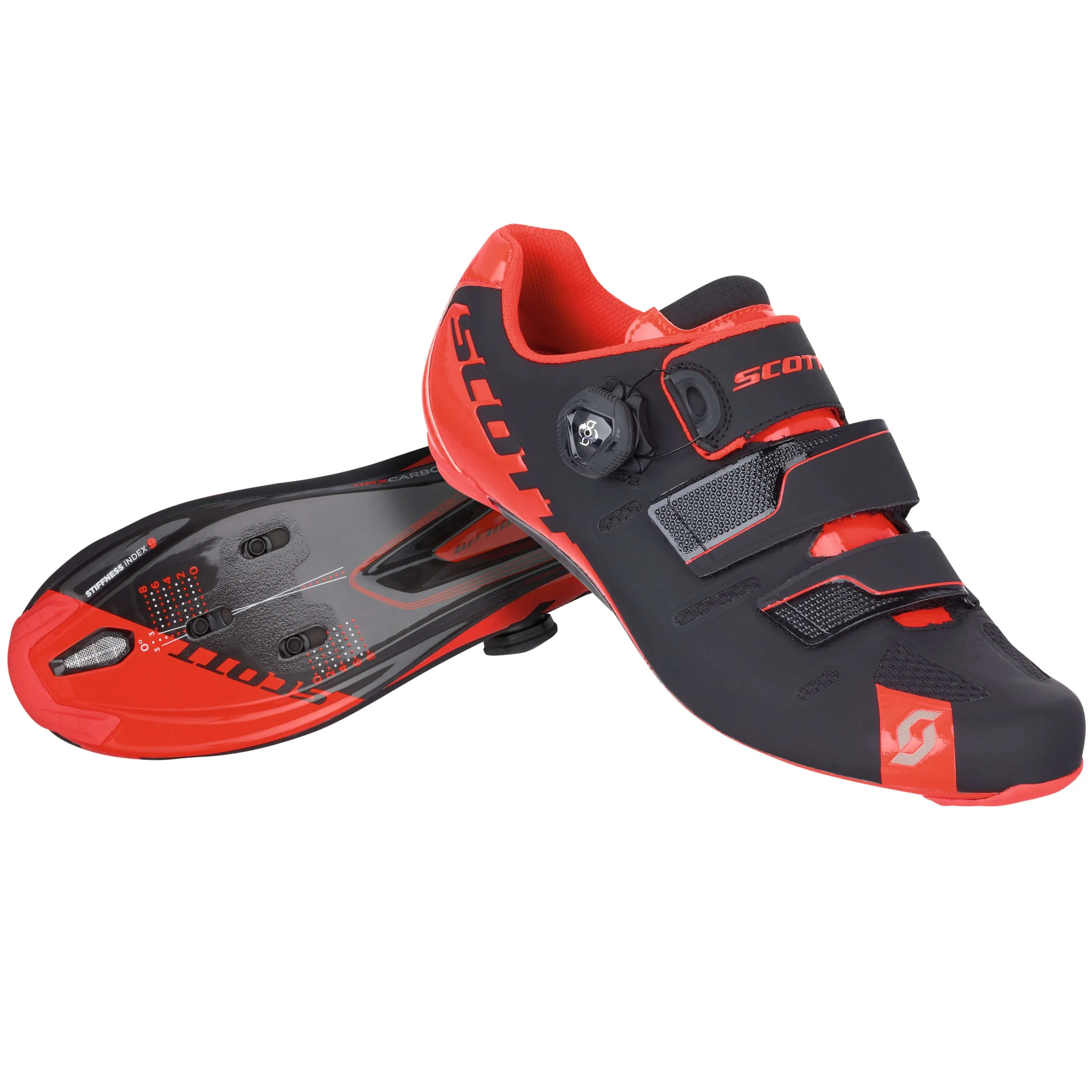 Scott Premium Road Shoes - Black / Neon Red
