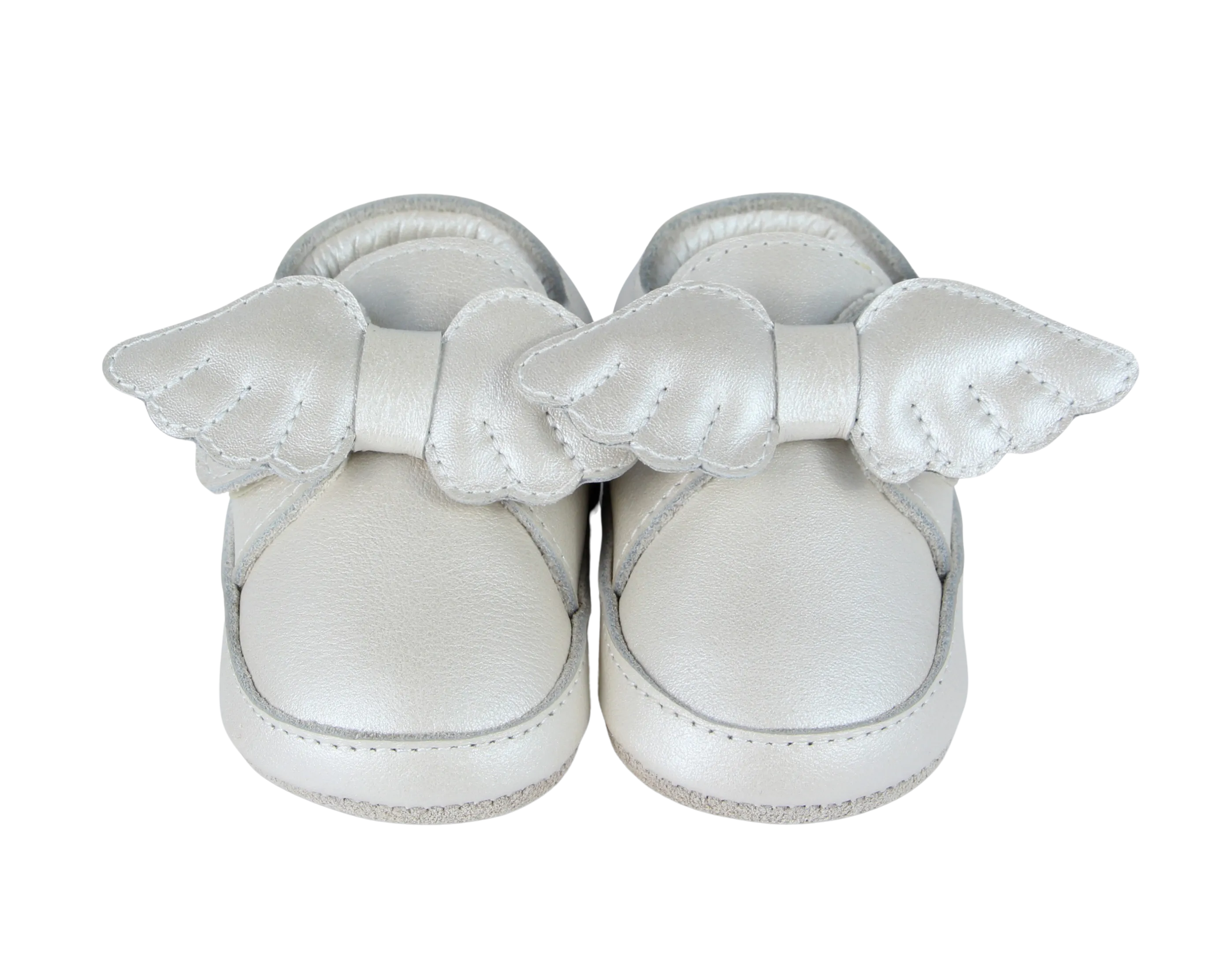 Sela Shoes | Off White Metallic Leather