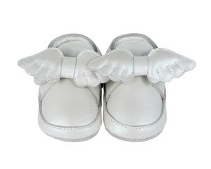 Sela Shoes | Off White Metallic Leather