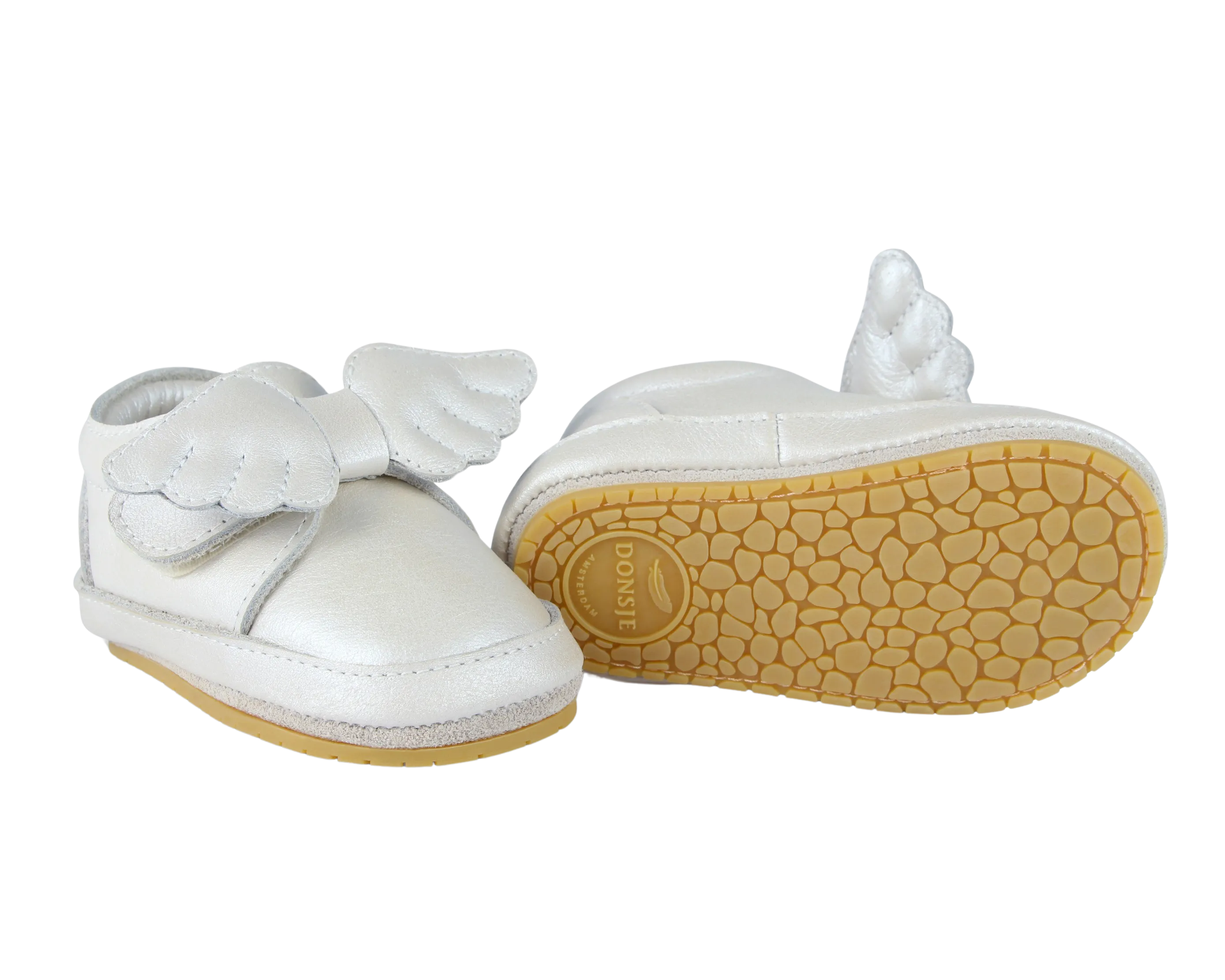 Sela Shoes | Off White Metallic Leather