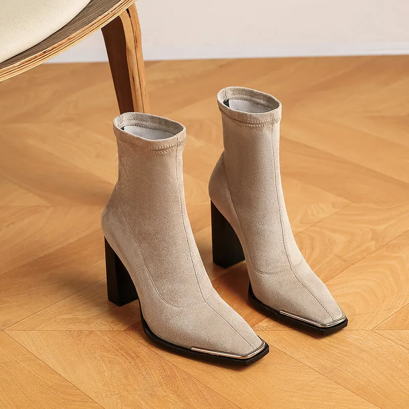 Sheep Suede Winter Warm Short Fur Women Ankle Booties