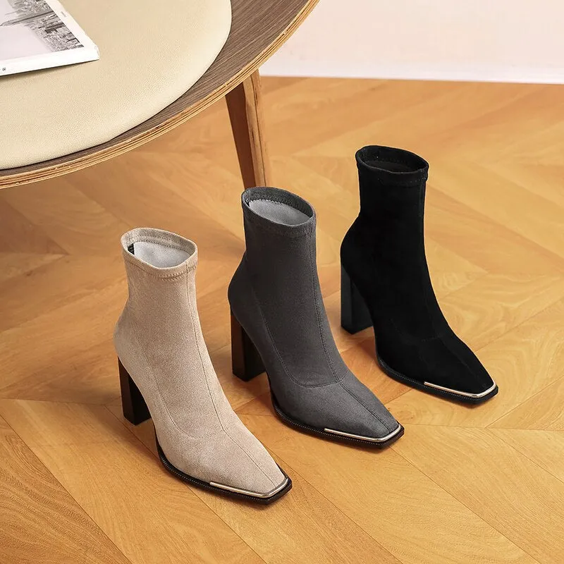 Sheep Suede Winter Warm Short Fur Women Ankle Booties