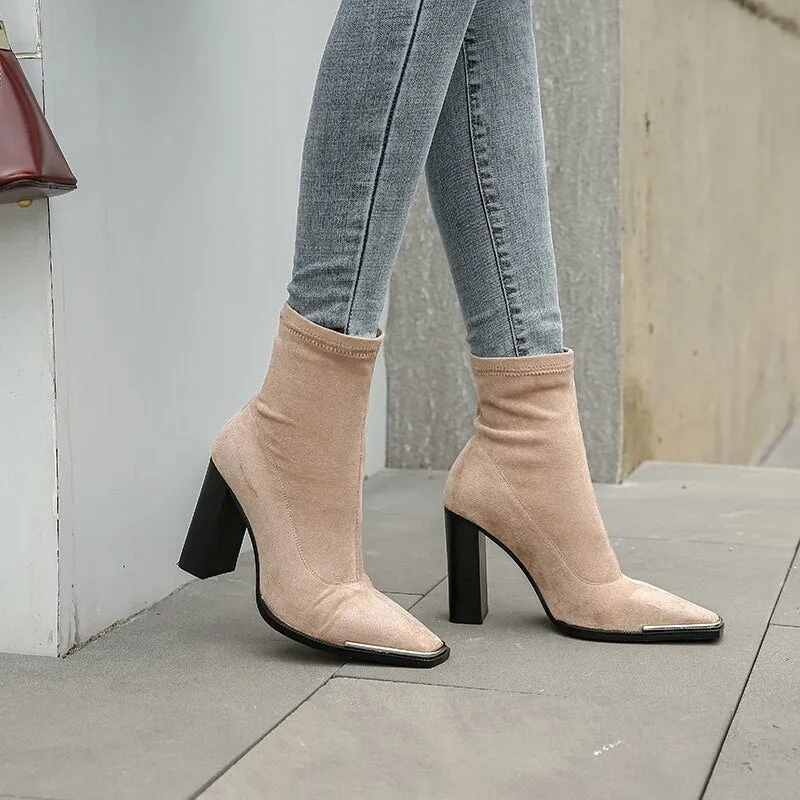 Sheep Suede Winter Warm Short Fur Women Ankle Booties
