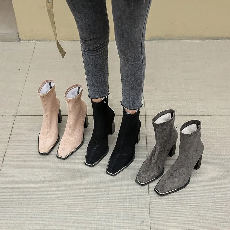 Sheep Suede Winter Warm Short Fur Women Ankle Booties