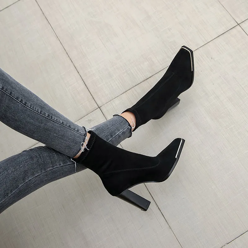 Sheep Suede Winter Warm Short Fur Women Ankle Booties