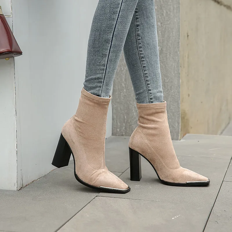 Sheep Suede Winter Warm Short Fur Women Ankle Booties
