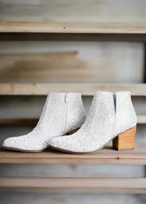 Shining Star Rhinestone Bootie in Silver