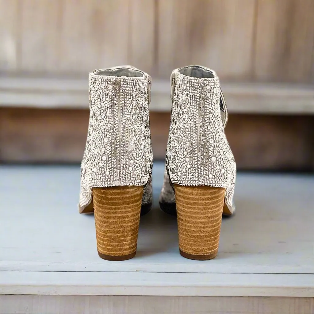 Shining Star Rhinestone Bootie in Silver