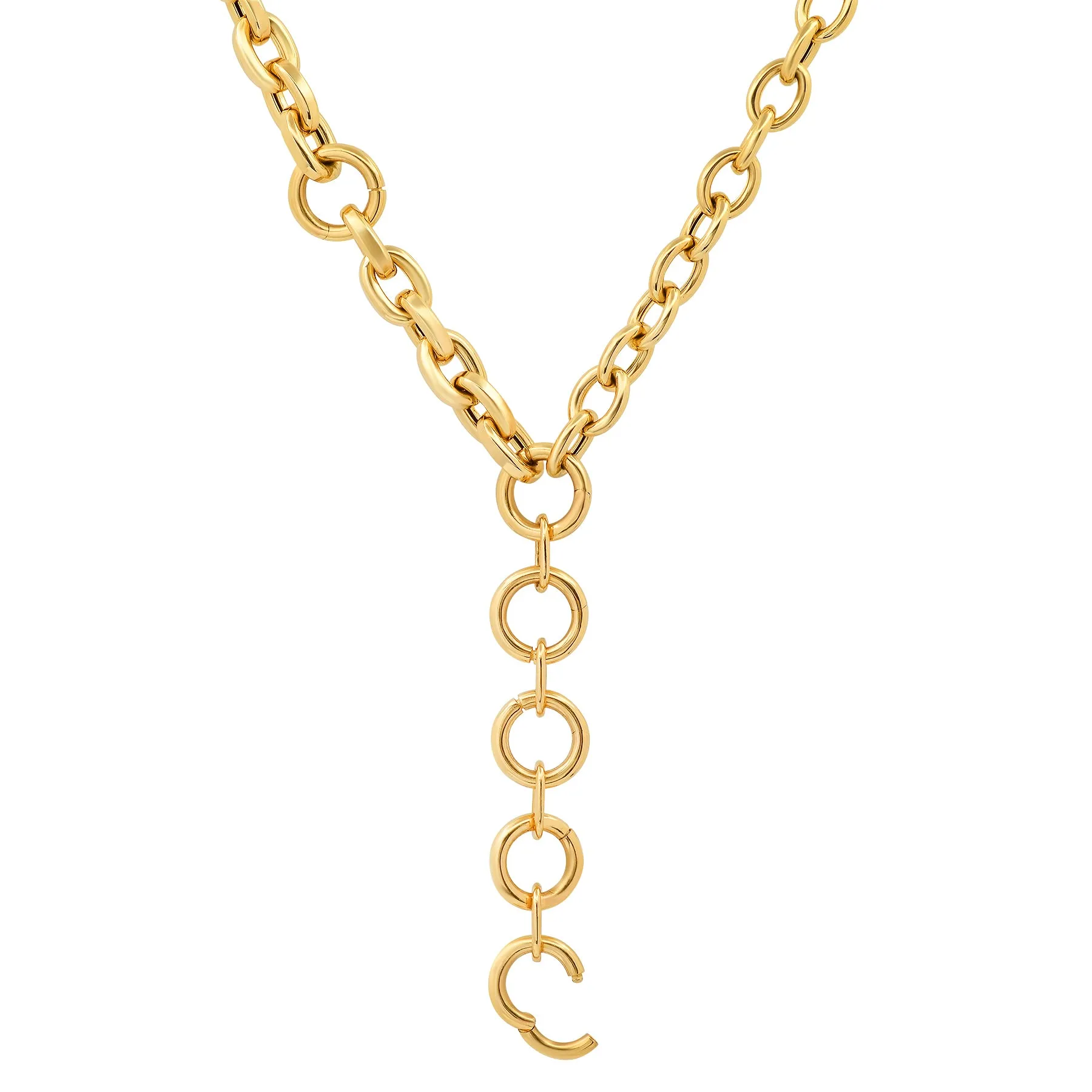 SHIP ANCHOR LINK CHAIN W/6 ENHANCERS, 14kt GOLD