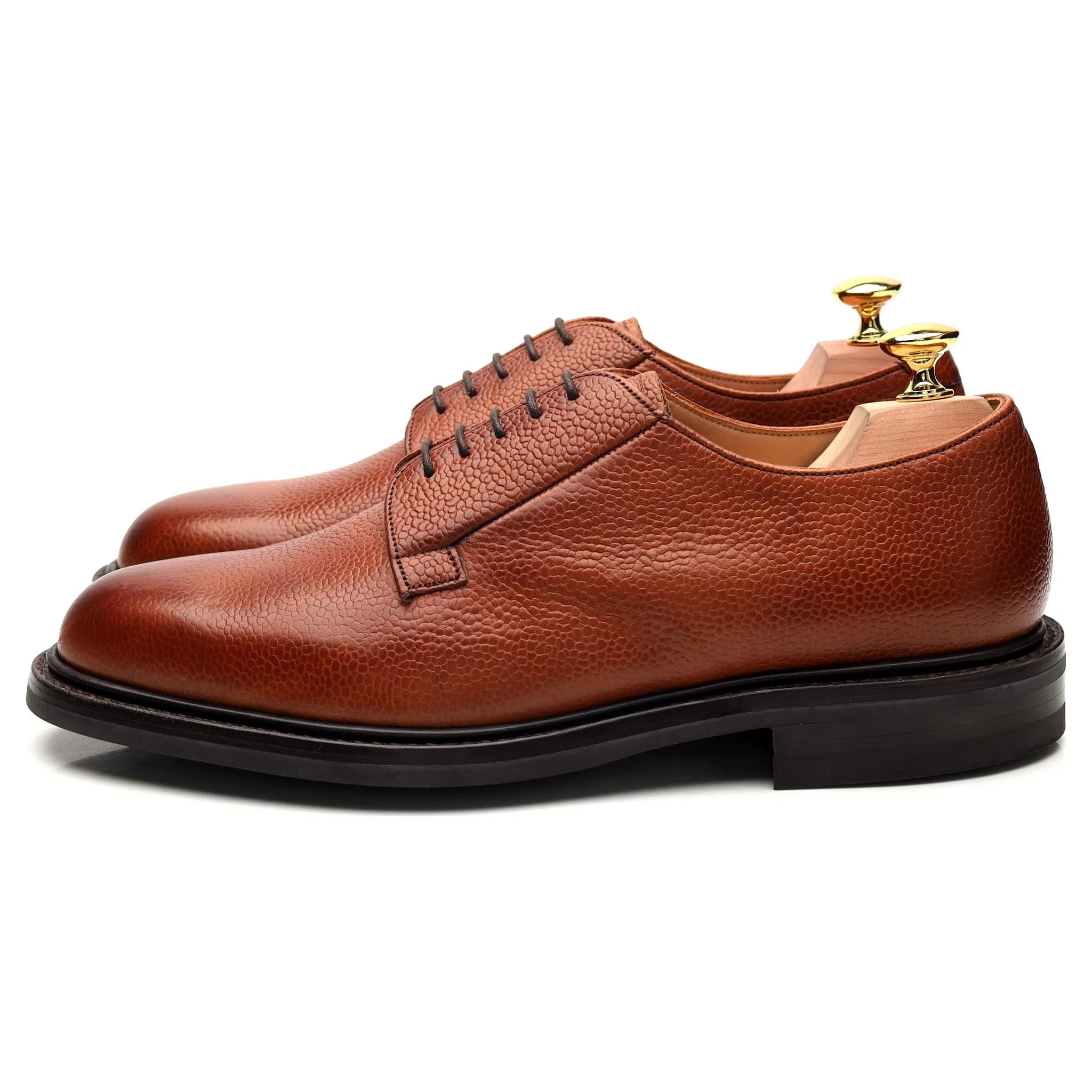 Shipton & Heneage 'Deal' Tan Brown Grain Leather Derby UK 7.5 F