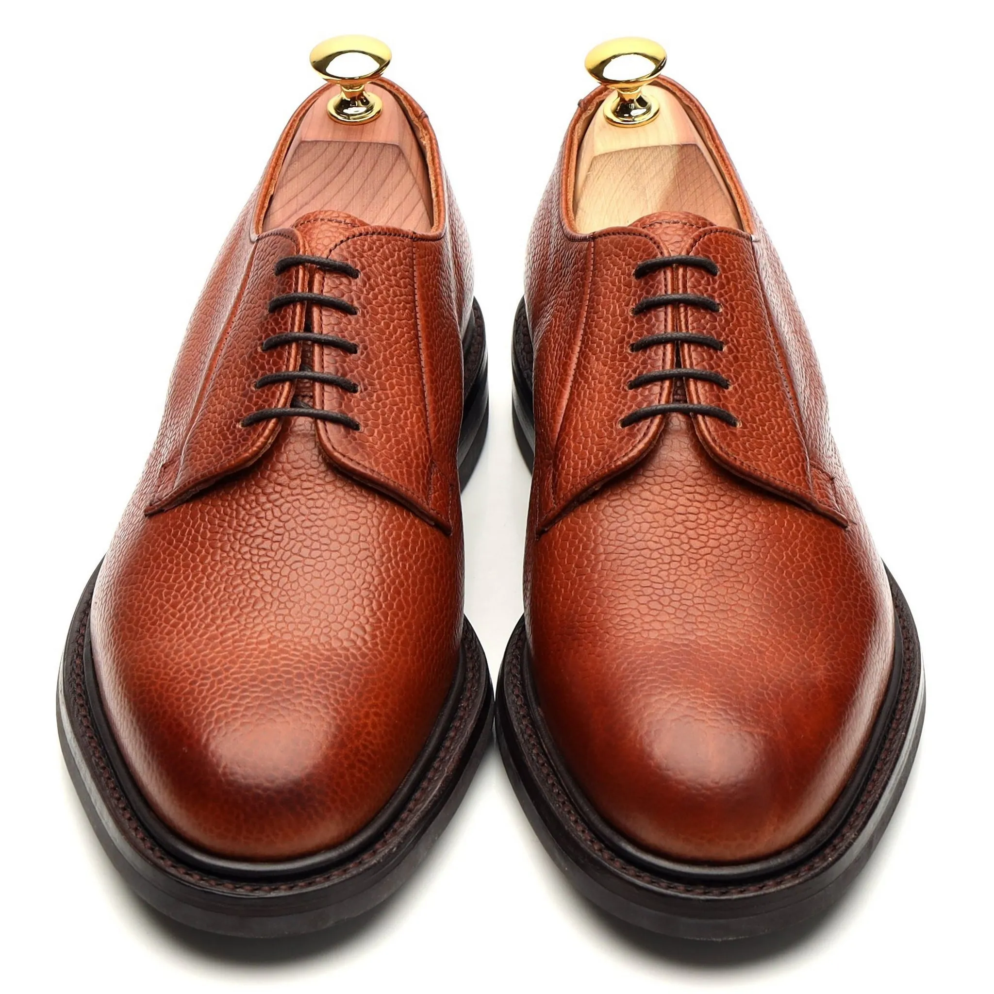Shipton & Heneage 'Deal' Tan Brown Grain Leather Derby UK 7.5 F