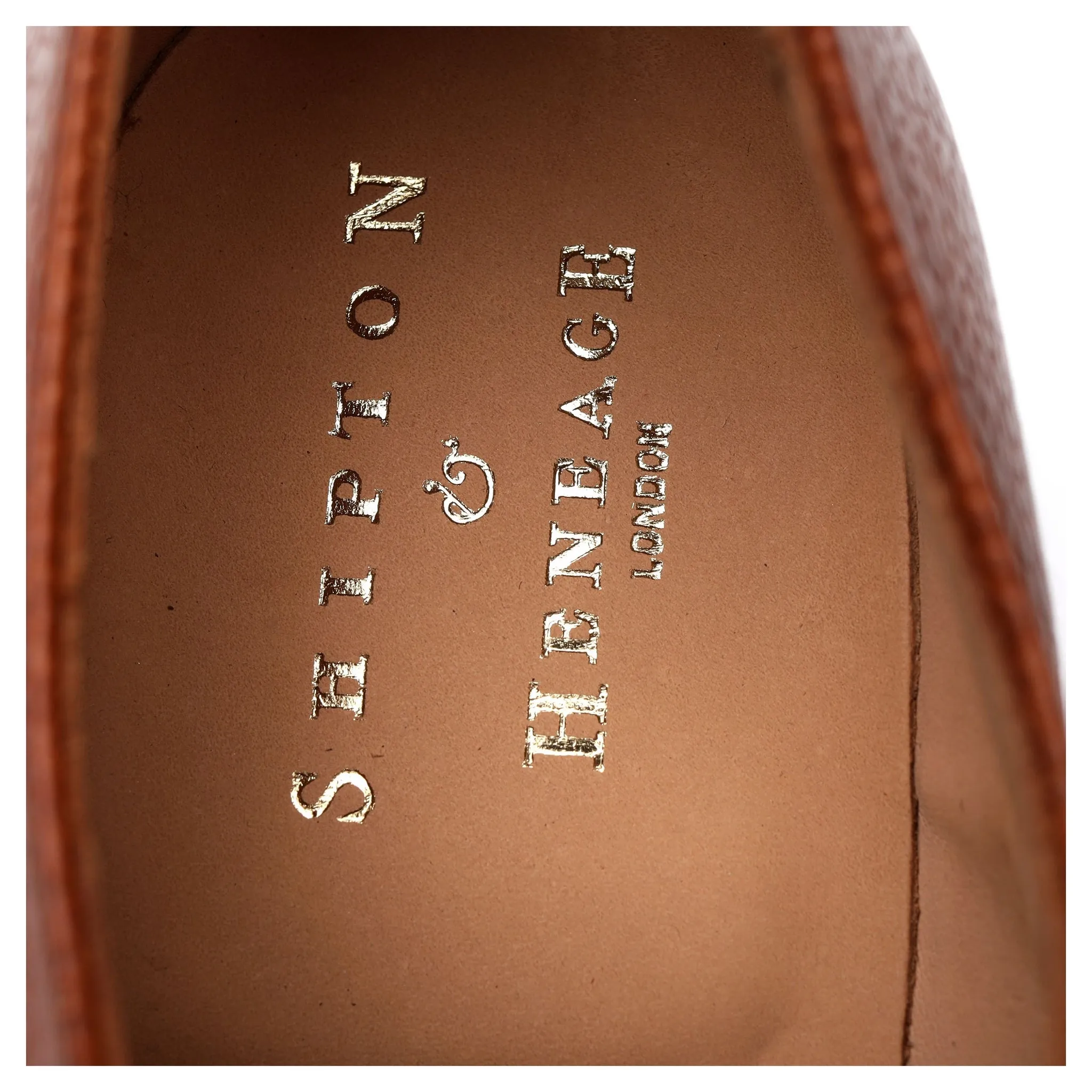Shipton & Heneage 'Deal' Tan Brown Grain Leather Derby UK 7.5 F