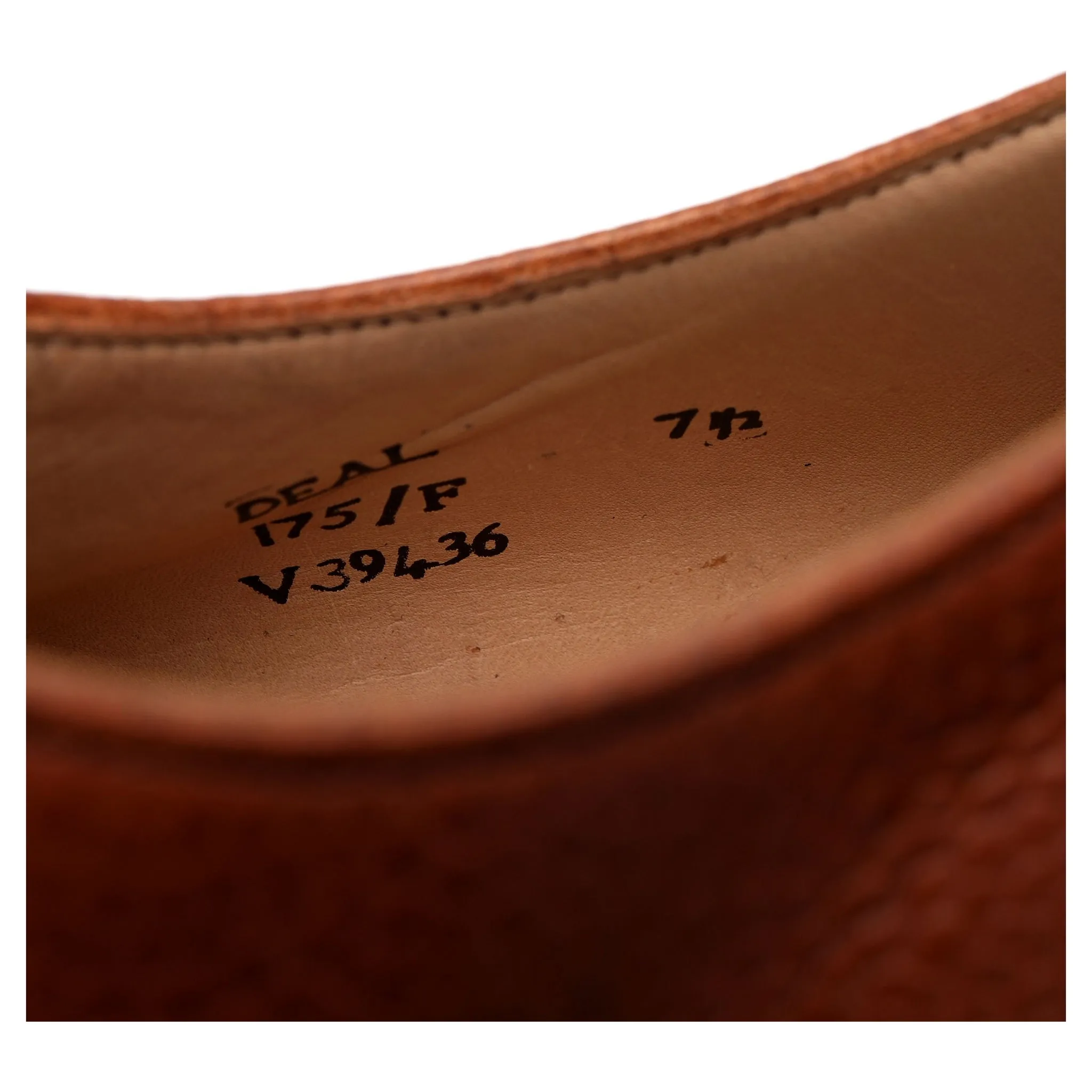 Shipton & Heneage 'Deal' Tan Brown Grain Leather Derby UK 7.5 F