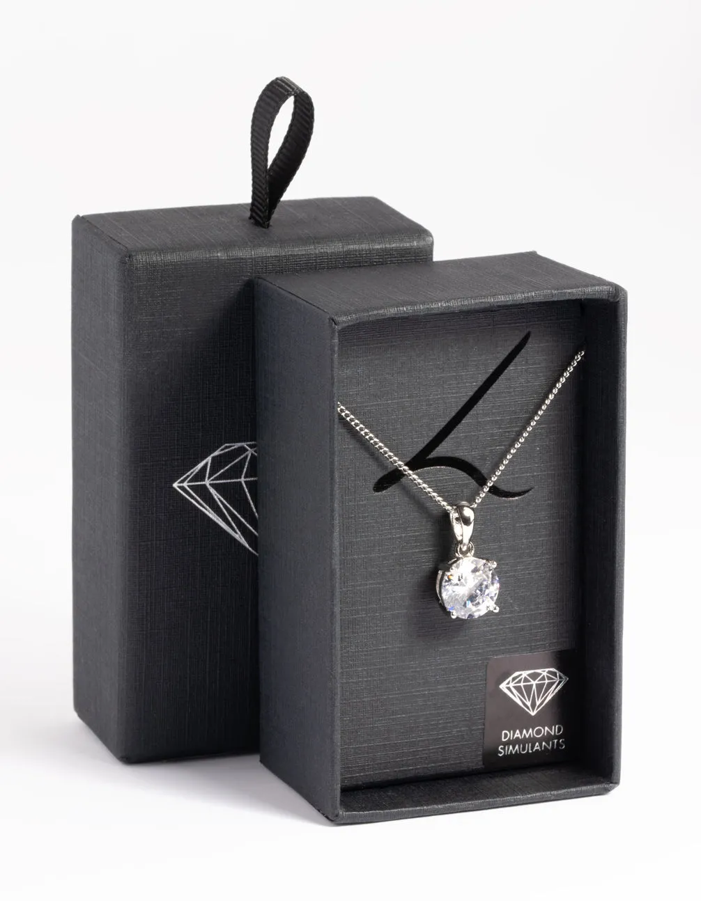 Silver Diamond Simulant Cubic Zirconia Necklace