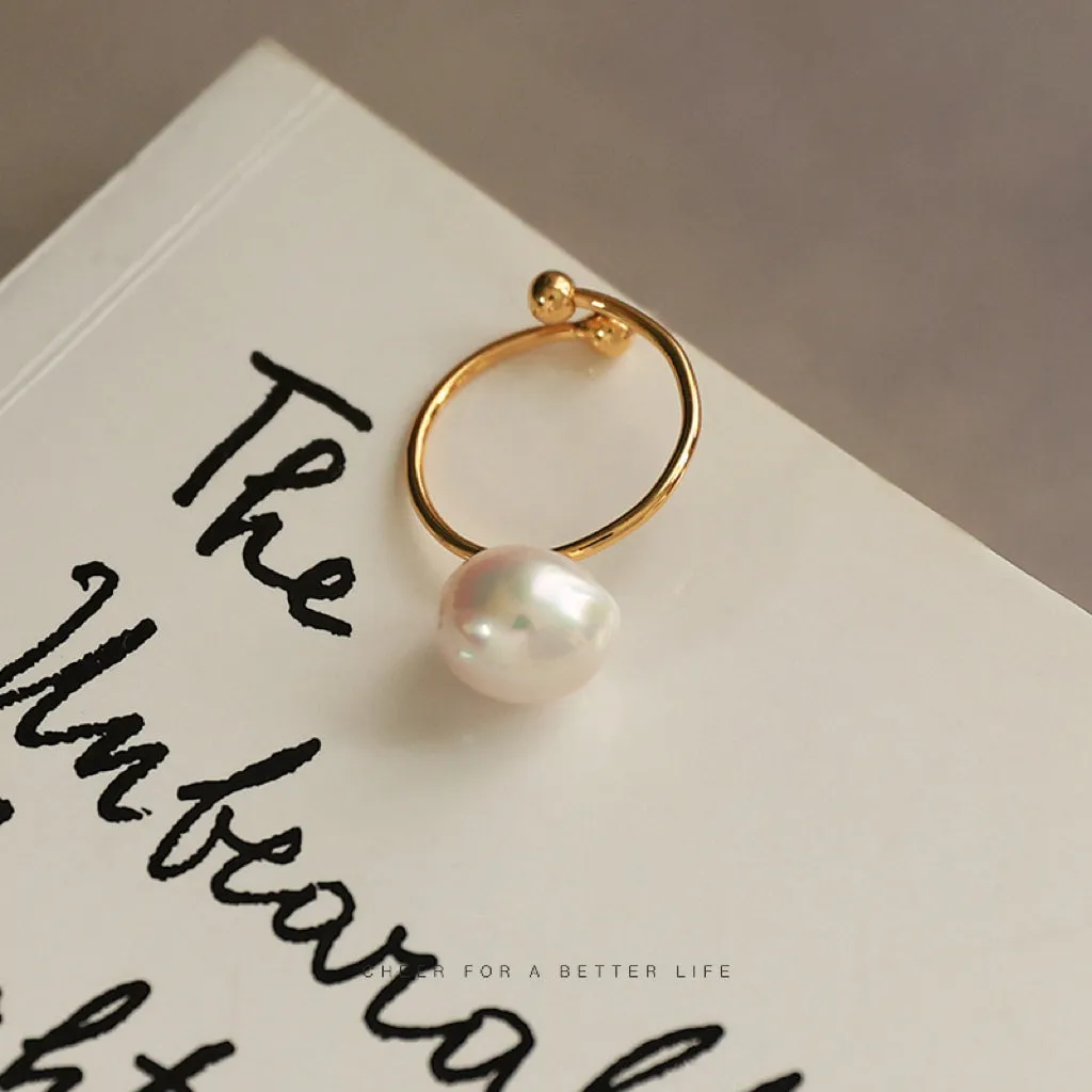 Single Baroque Pearl Open Ring