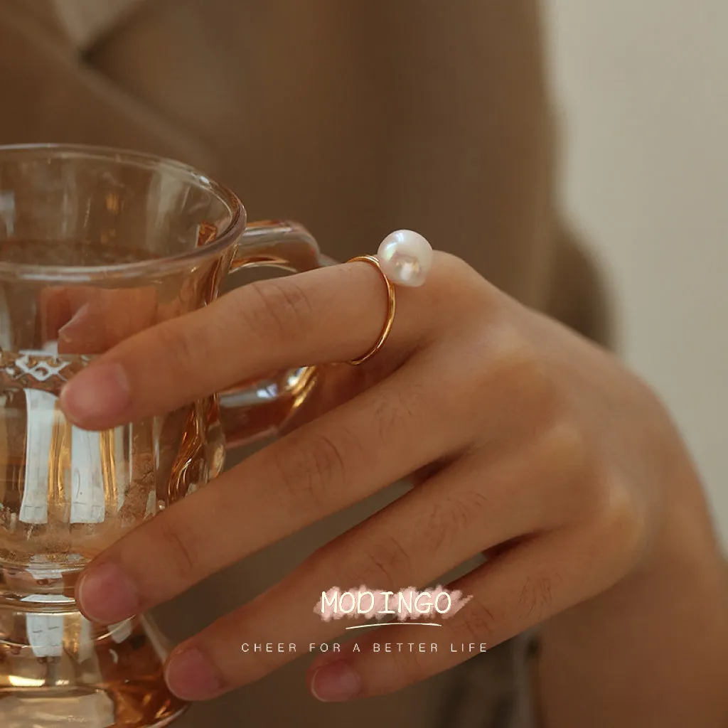 Single Baroque Pearl Open Ring
