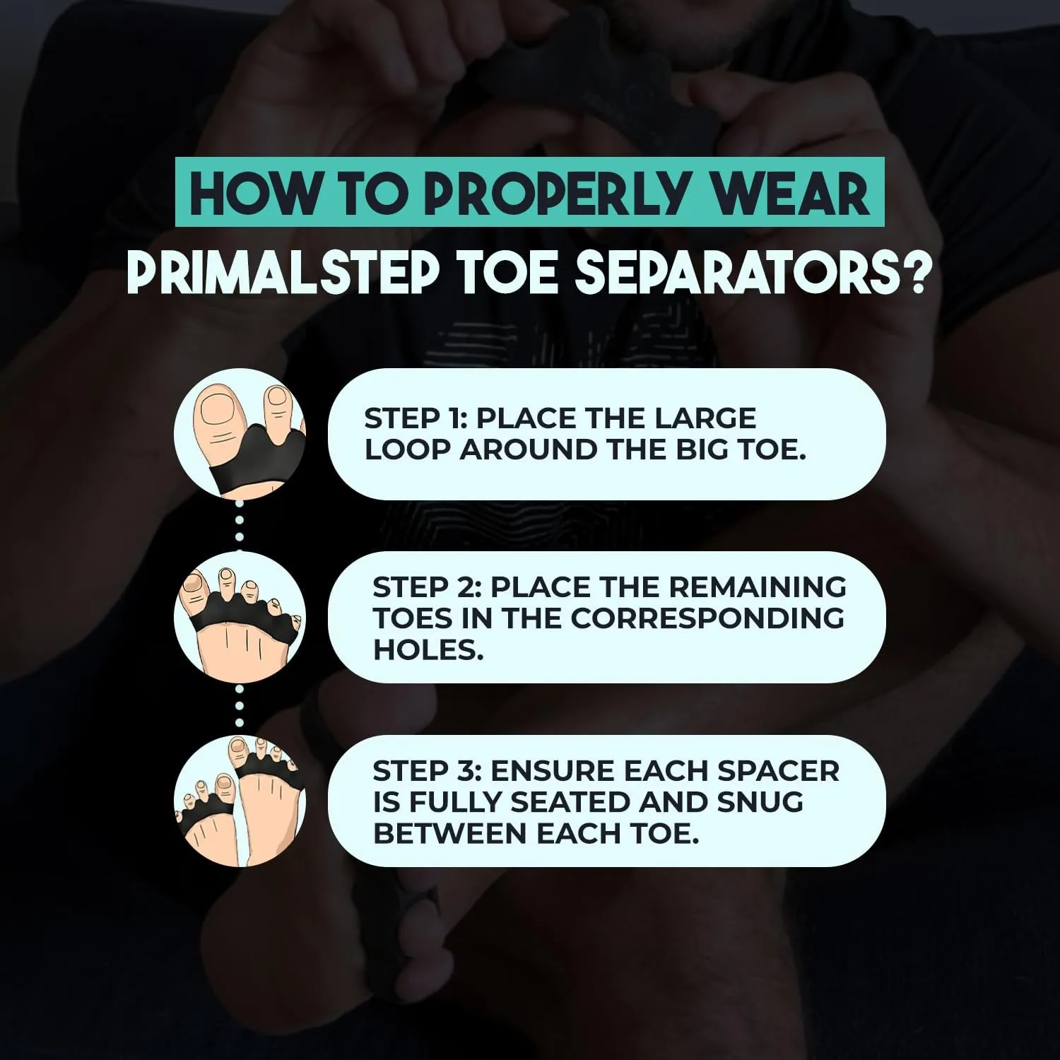 Size XL Toe Separators - over 50% Thicker & More Durable - Dr. Recommended - Correct Foot, Bunion Pain, Plantar Fasciitis - Toe Straightener for Functional Athletic Mobility (Extra Large)