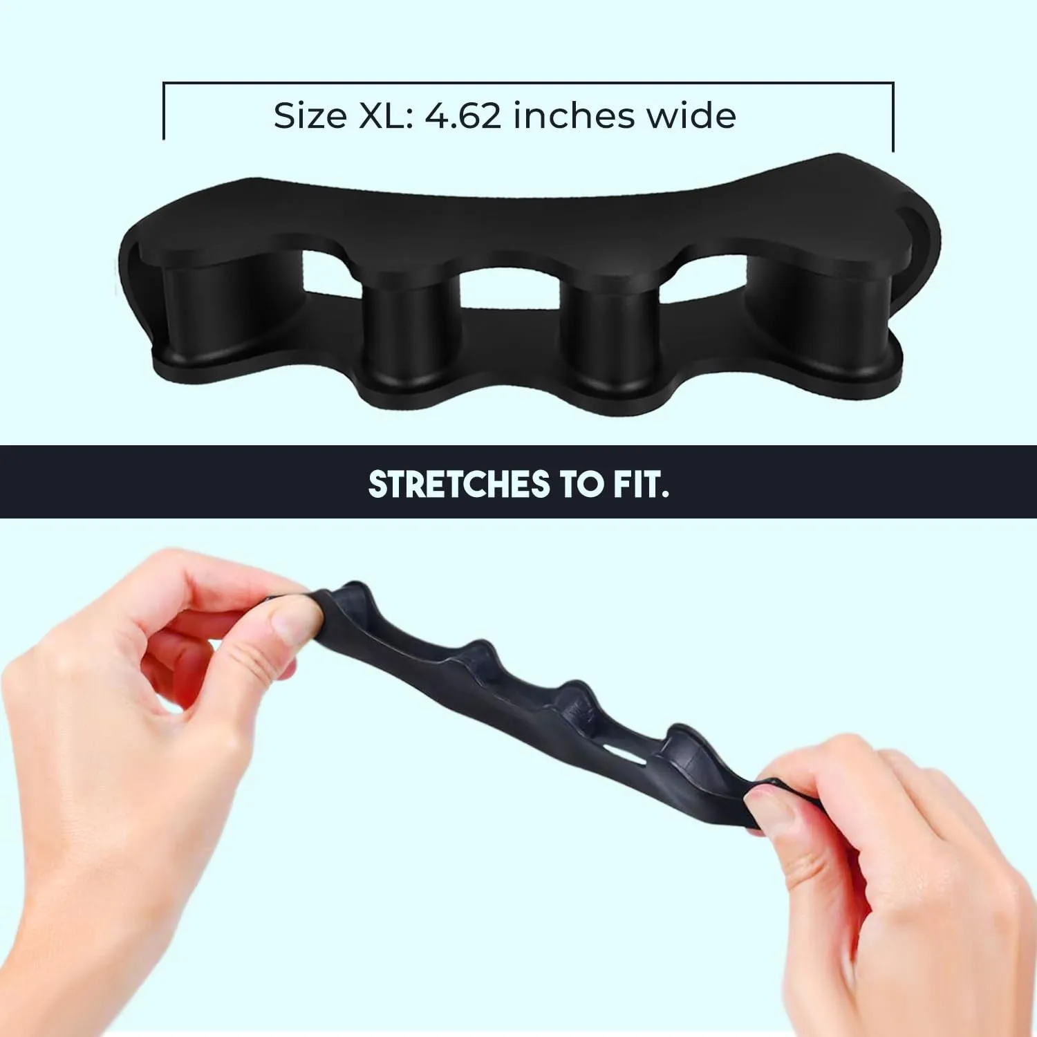 Size XL Toe Separators - over 50% Thicker & More Durable - Dr. Recommended - Correct Foot, Bunion Pain, Plantar Fasciitis - Toe Straightener for Functional Athletic Mobility (Extra Large)