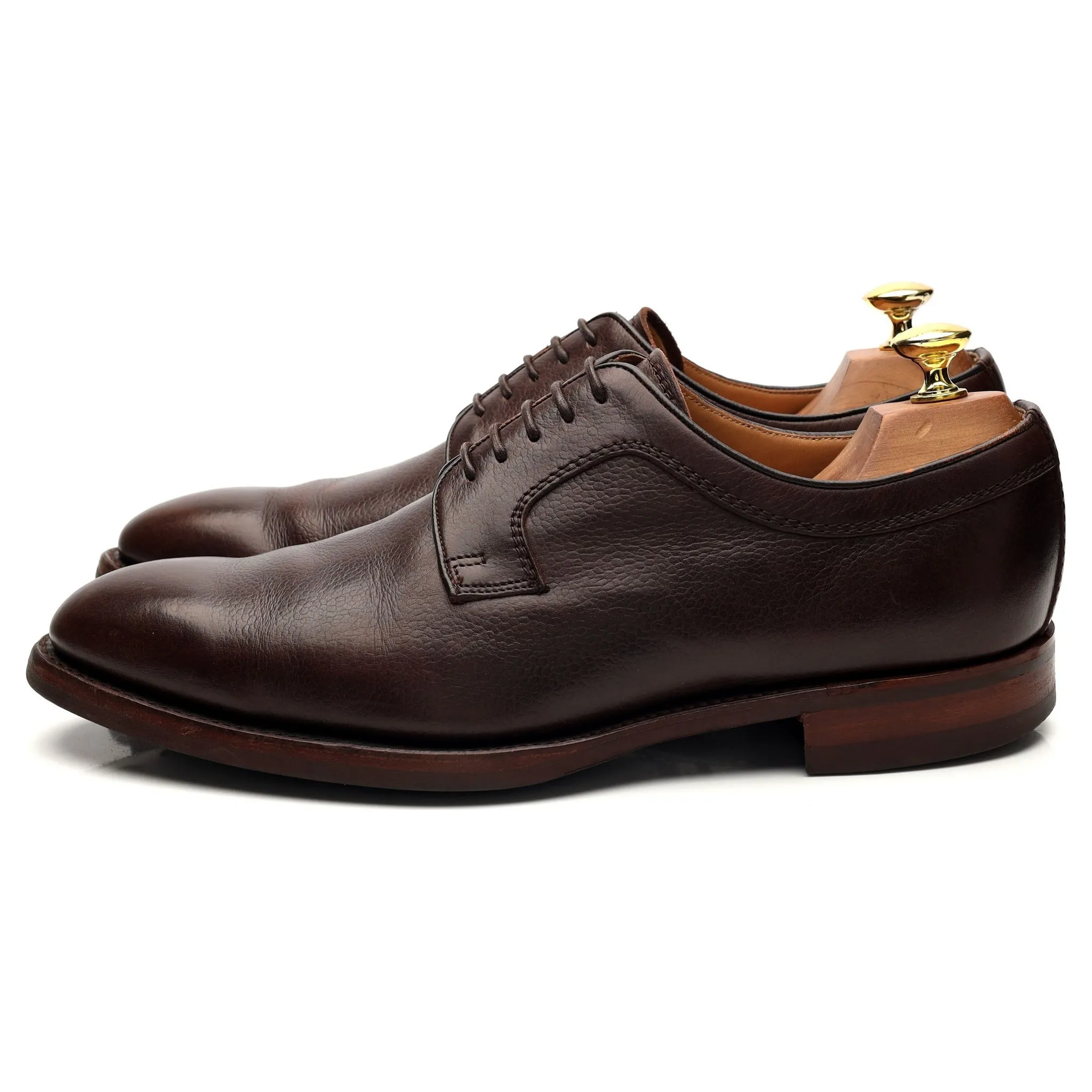'Skye' Dark Brown Grain Leather Derby UK 8 F