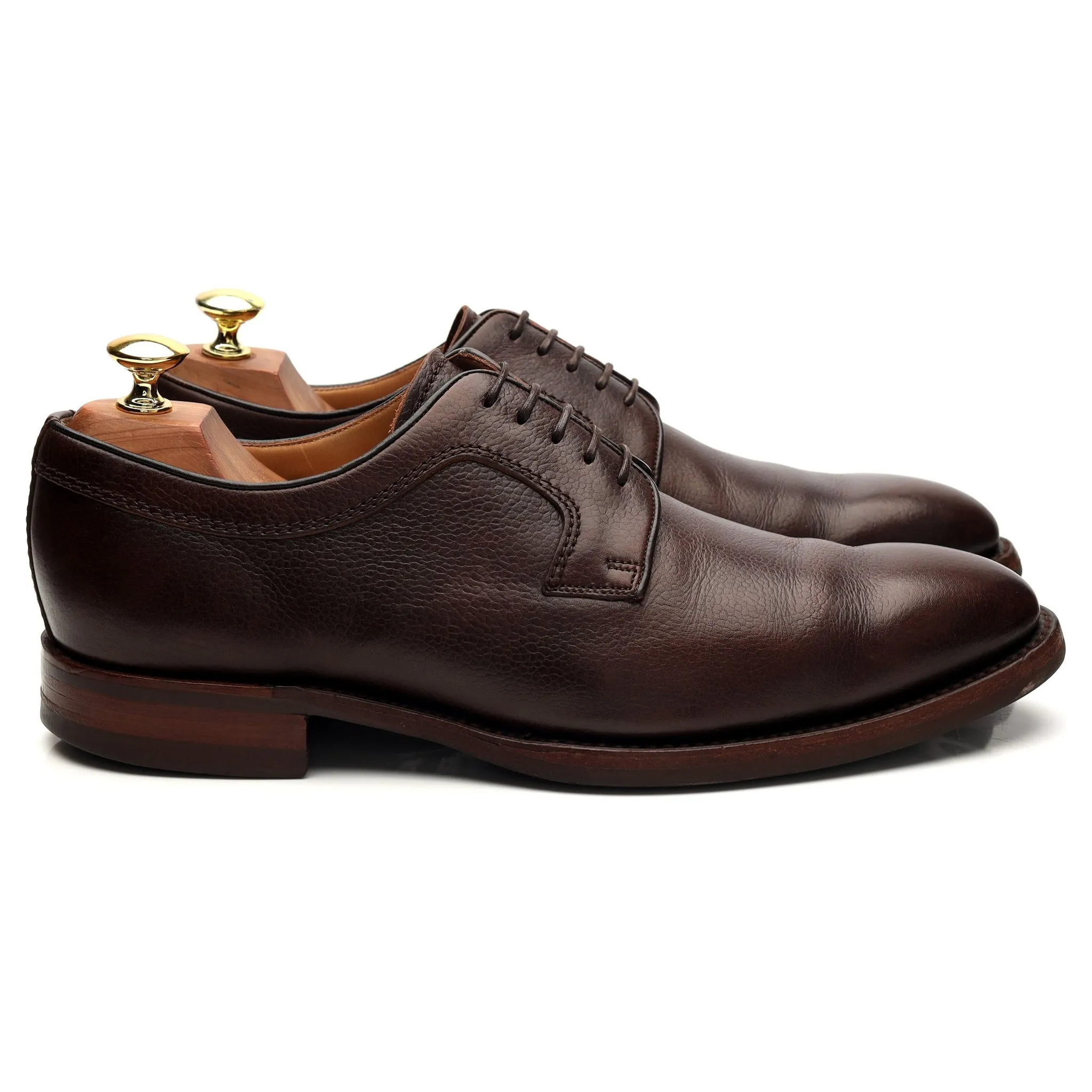 'Skye' Dark Brown Grain Leather Derby UK 8 F