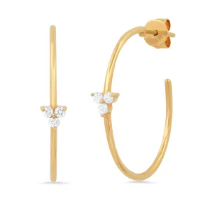 SMALL TRIO DIAMOND HOOPS, 14kt GOLD