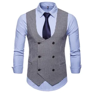 Smart Casual Suit Vest Men Autumn Style U-collar Men's Leisure Waistcoat