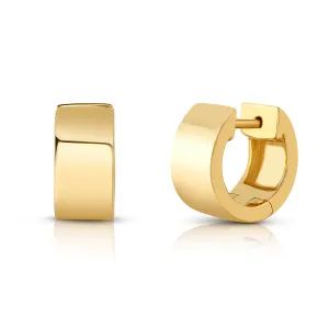 SOLID GOLD BARREL HUGGIES, 14kt Gold