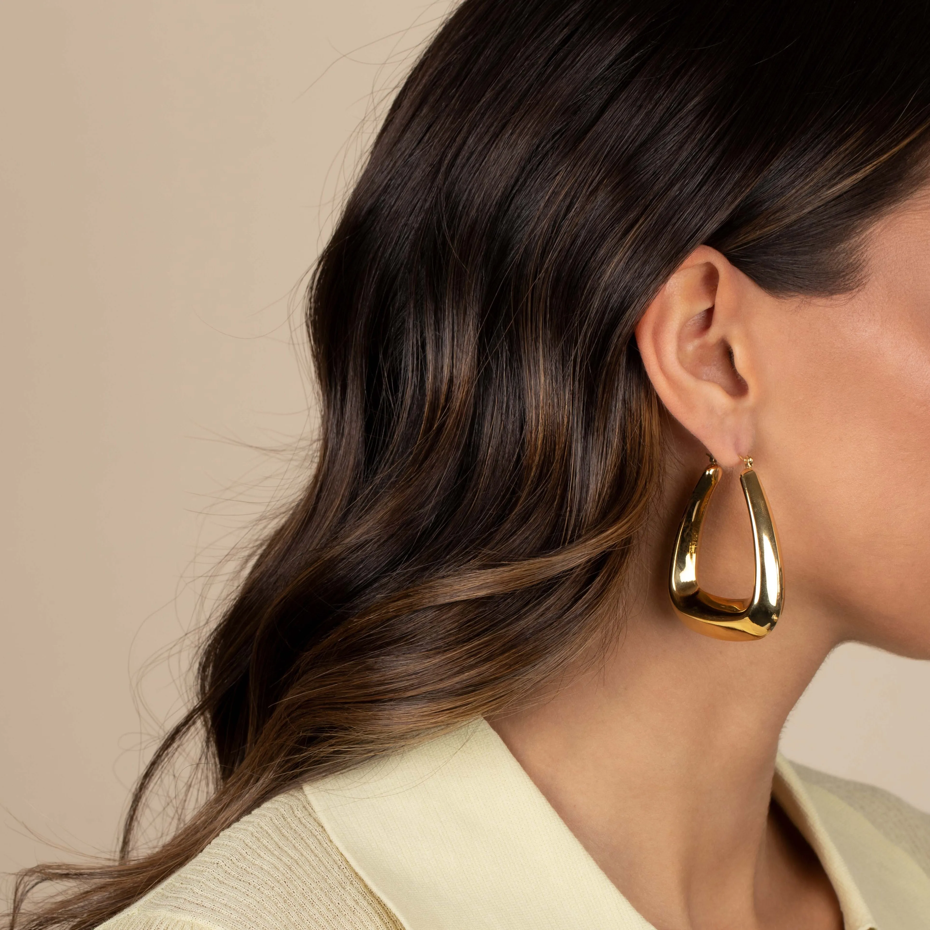 Solid Open Vintage Hoop Earring