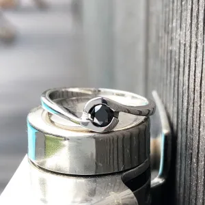 Solitaire Black Diamond Ring