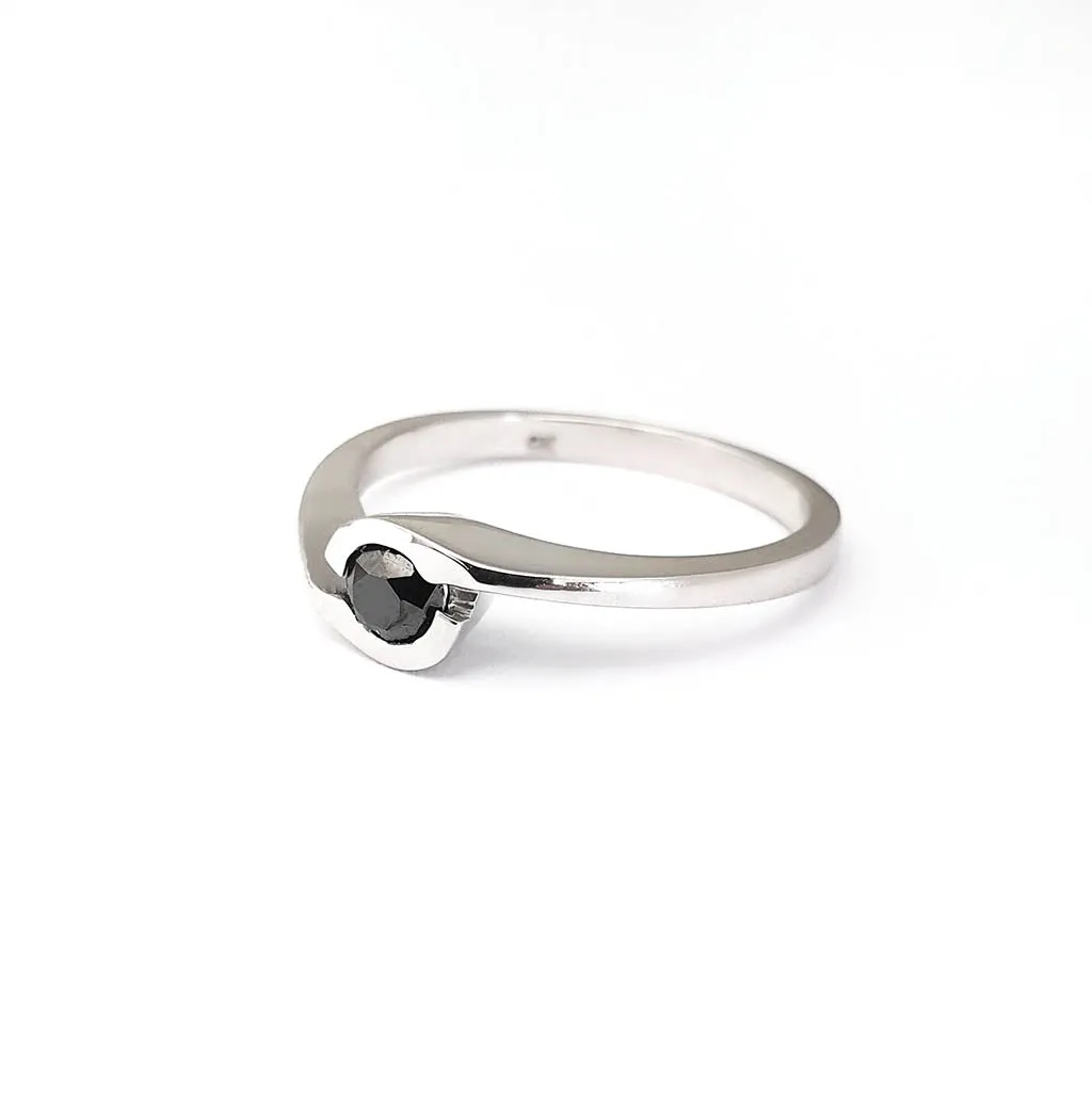 Solitaire Black Diamond Ring