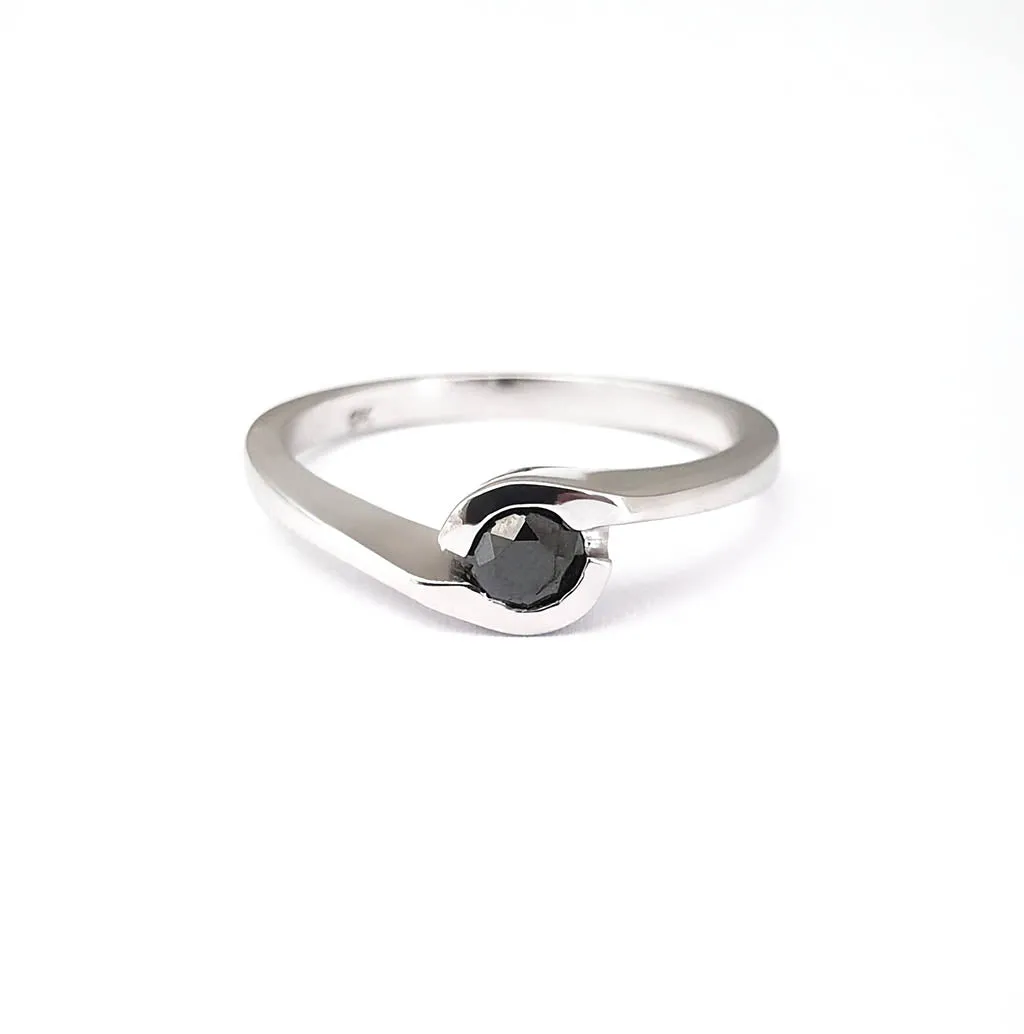 Solitaire Black Diamond Ring