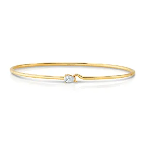 SOLITAIRE DIAMOND PEAR CUFF, 14kt GOLD