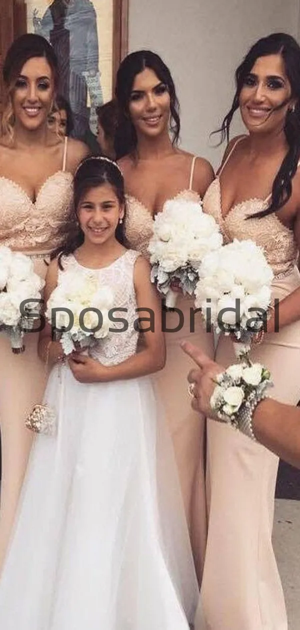 Spaghetti Straps Mermaid Long Elegant Bridesmaid Dresses WG836
