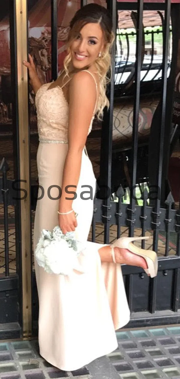 Spaghetti Straps Mermaid Long Elegant Bridesmaid Dresses WG836