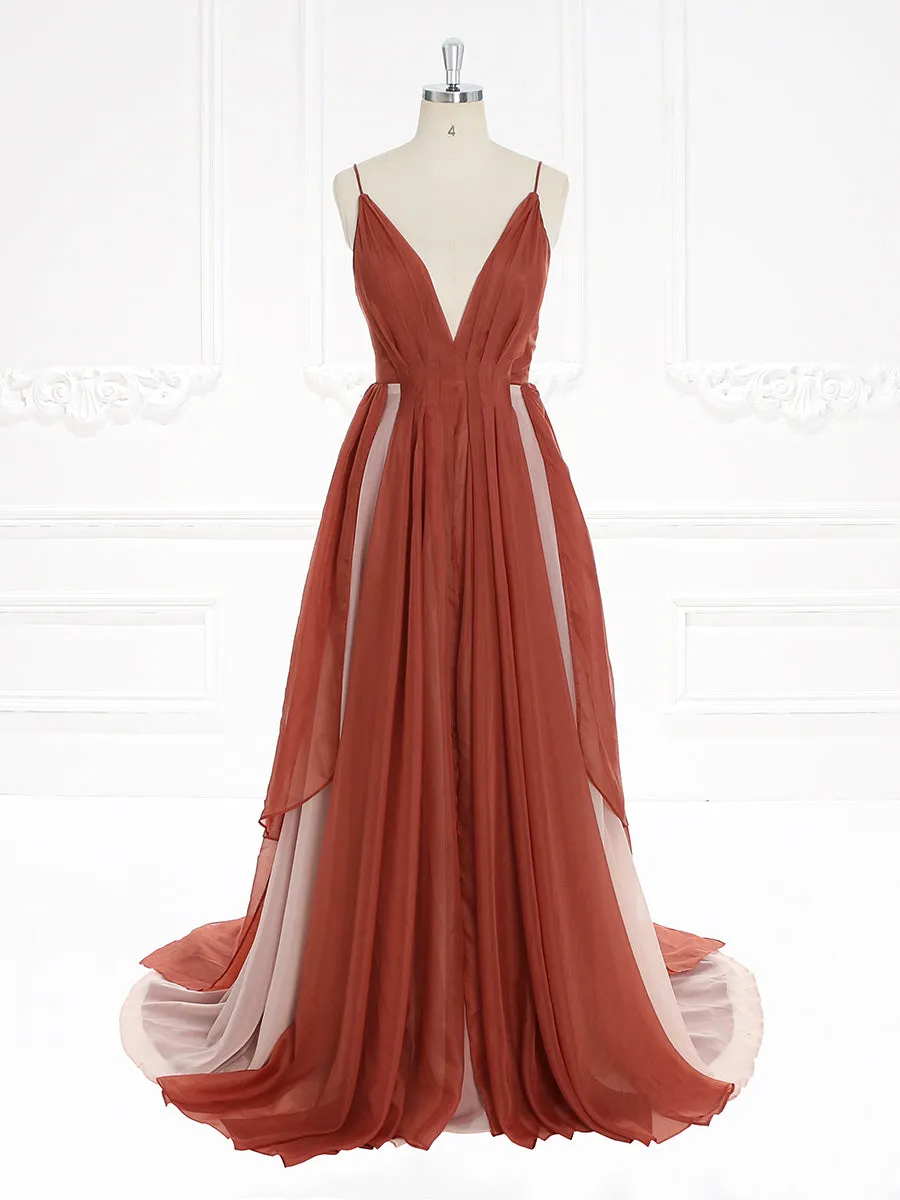 Spaghetti Straps Vintage Long Evening Dress Prom Dress YW230728