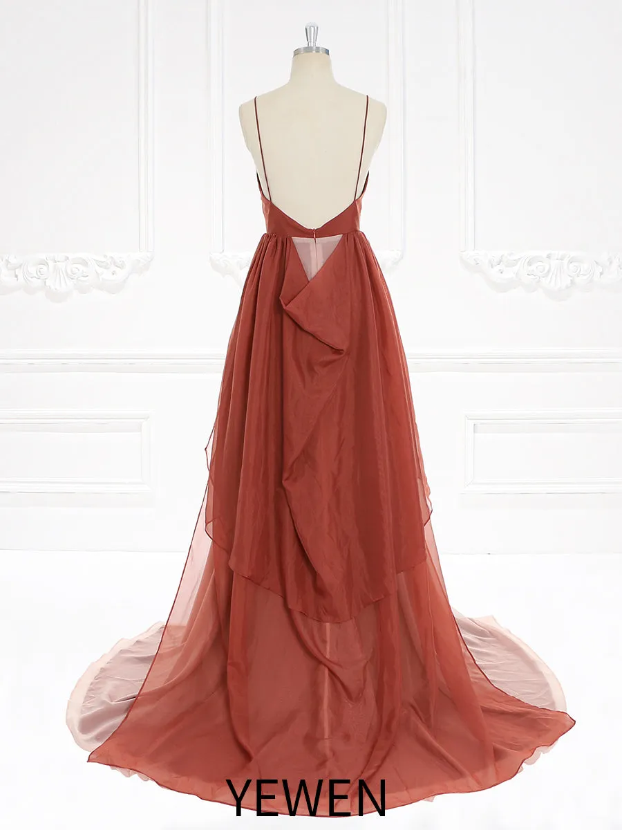 Spaghetti Straps Vintage Long Evening Dress Prom Dress YW230728