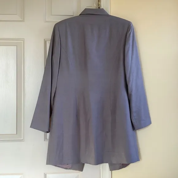 Spenser Jeremy Vintage Silk Long Formal Jacket Light Grey SZ 8