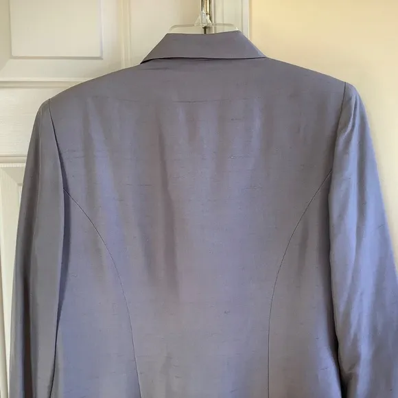 Spenser Jeremy Vintage Silk Long Formal Jacket Light Grey SZ 8