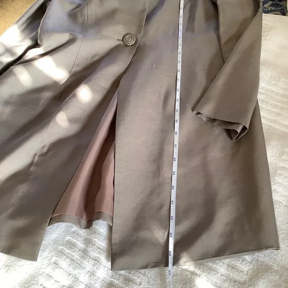 Spenser Jeremy Vintage Silk Long Formal Jacket Light Grey SZ 8