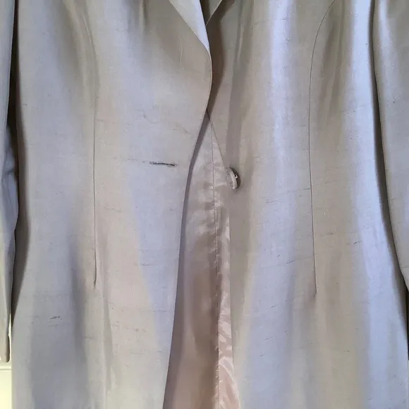 Spenser Jeremy Vintage Silk Long Formal Jacket Light Grey SZ 8