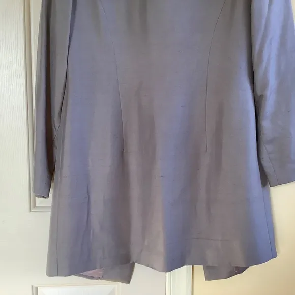 Spenser Jeremy Vintage Silk Long Formal Jacket Light Grey SZ 8